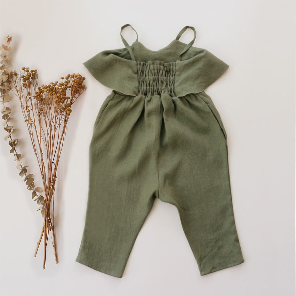 Baby Girl Summer Clothes Baby  - Baby Summer Linen Sleeveless Jumpsuit review and price